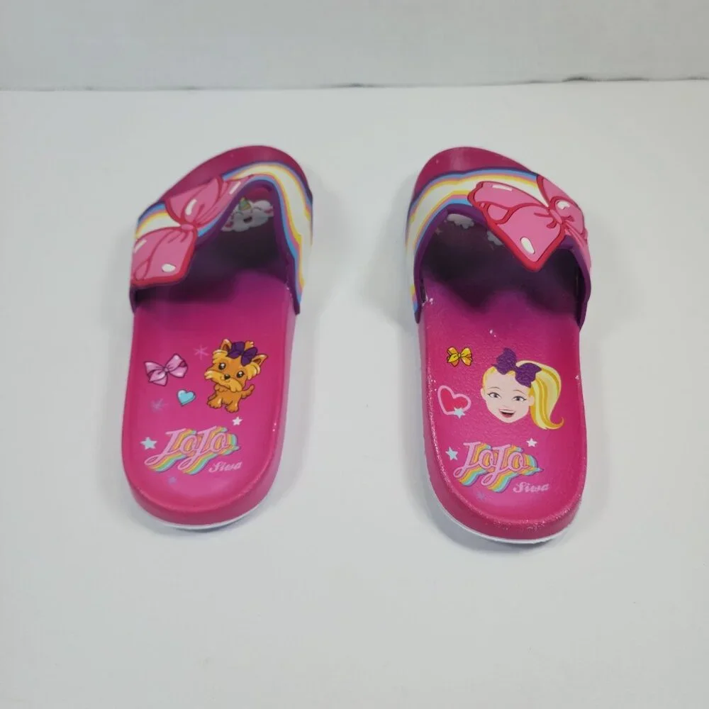 Jojo Siwa Nickelodeon Bow Pool Big Girls Pink Sandal Size  4